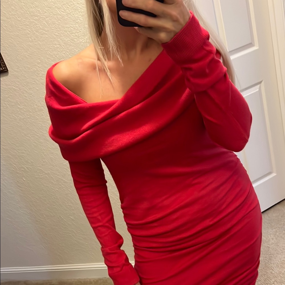 🌺RACHEL Rachel Roy 🌺Pink  Ruched Off-Shoulder Bodycon Dress - Picture 4 of 17